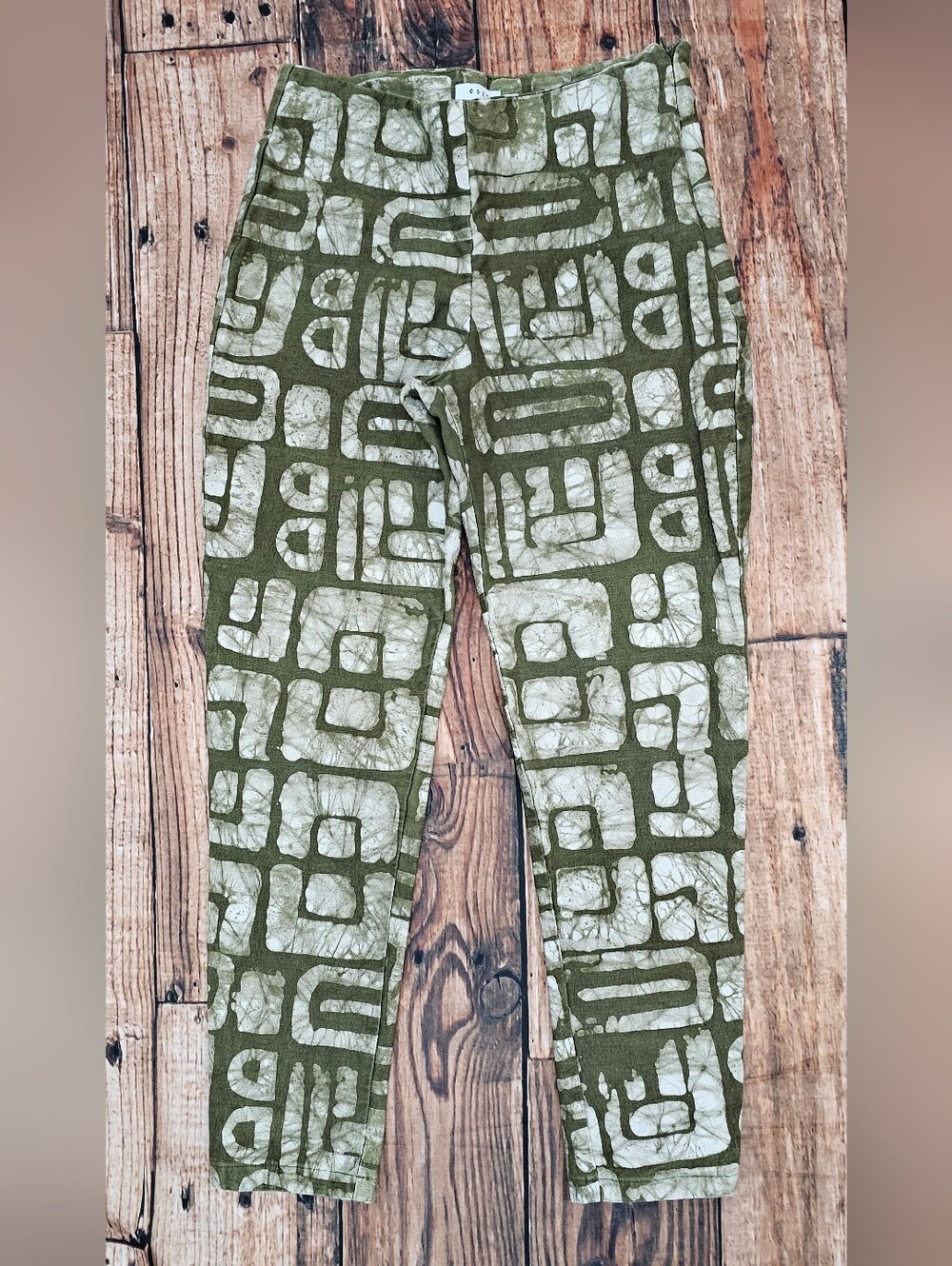 Osei Duro Pants Geometric Print Skinny Women's Size 28x27 Stretch Side Zip